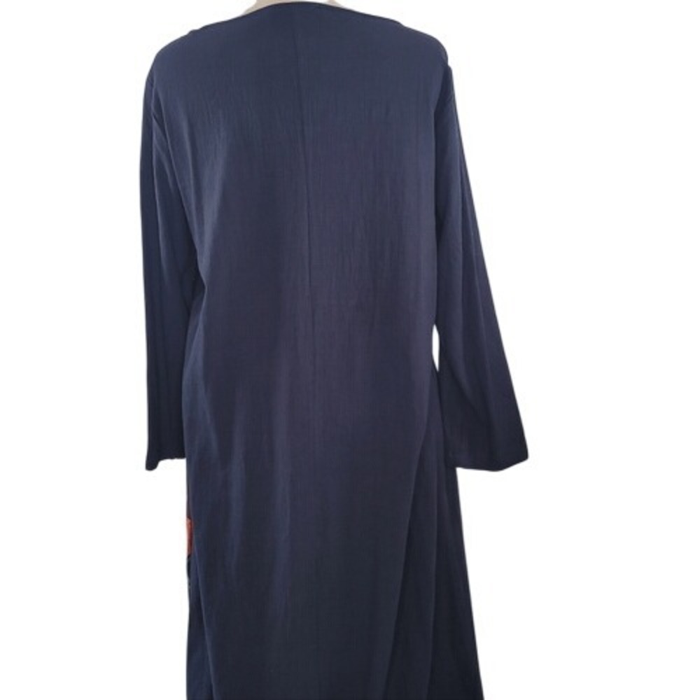 Zanzea Navy‎ Blue with Contrasting Colors Maxi Dress - Picture 7 of 13